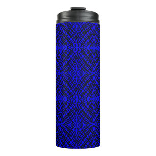 Simple Scribble Spiegelung Blau Thermosbecher