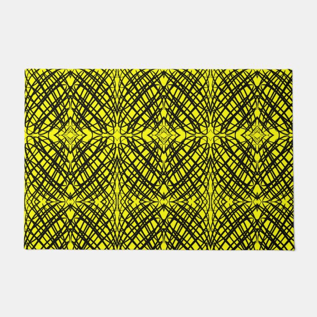 Simple Scribble | Spiegelung | Gelb | Fußmatte (Vorderseite)