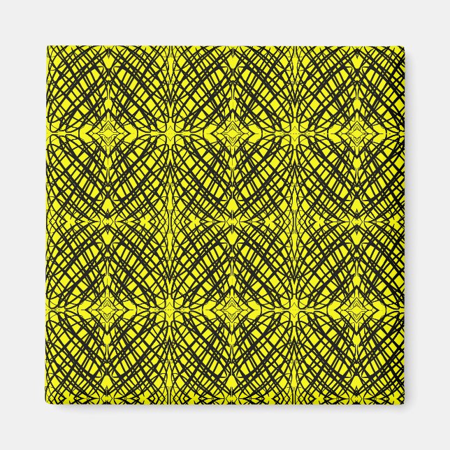 Simple Scribble | Spiegelung | Gelb | Magnet (Vorne)