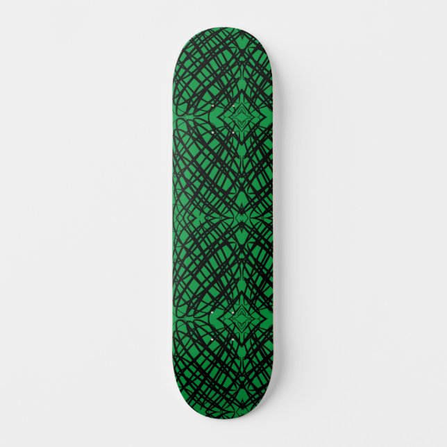 Simple Scribble | Spiegelung | Grün | Skateboard (Vorderseite)