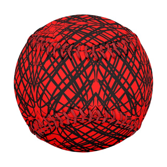 Simple Scribble | Spiegelung | Rot | Baseball (Vorderseite)