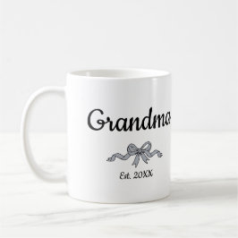 Simple Script Bow Grandma Est. Year Kaffeetasse