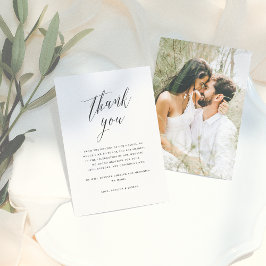 Simple Script Calligraphy Wedding Foto Vielen Dank Dankeskarte