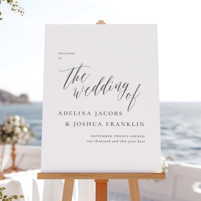 Simple Script Calligraphy Wedding Welcome Sign Poster (Von Creator hochgeladen)