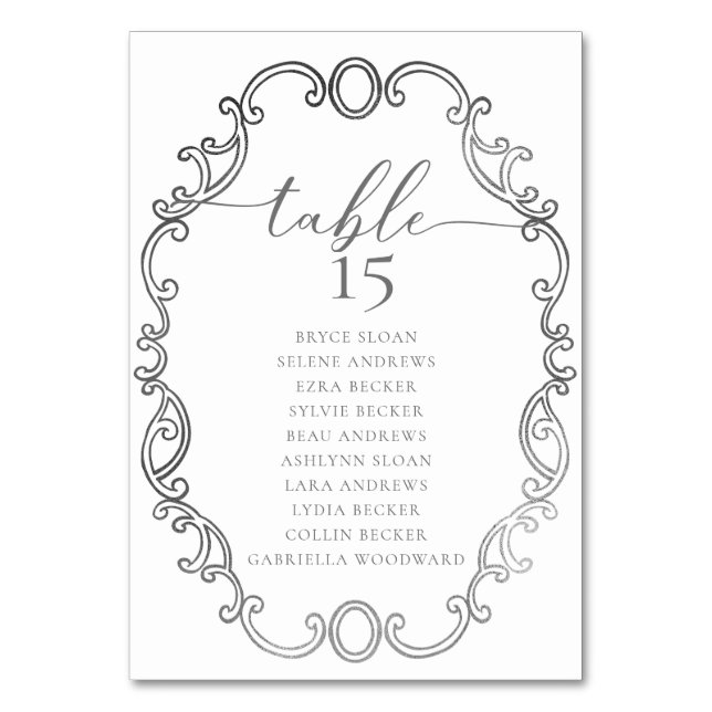 Simple Script Classic Wedding Tischnummer (Rückseite)