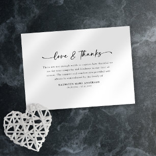 Simple Script Funeral Dankeskarte