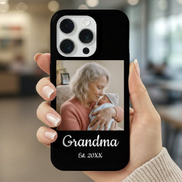 Simple Script Grandma Est.Photo Year Phone Case iPhone 15 Pro Hülle