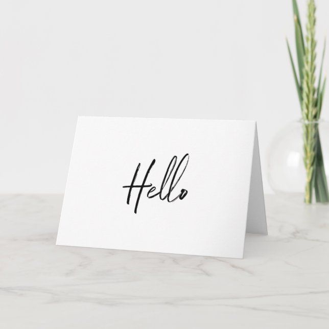 Simple Script Hello Card Karte (Vorderseite)