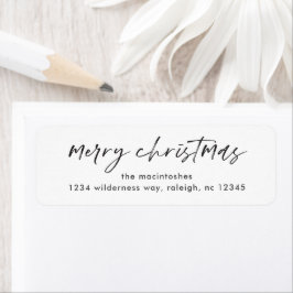 Simple script merry christmas black and white 