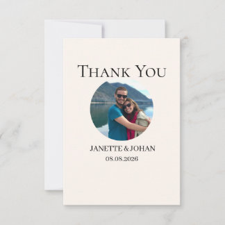Simple Script Modern Wedding Photo Thank You Card Dankeskarte