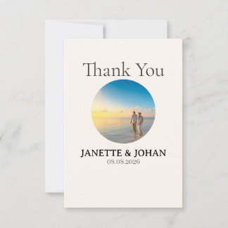 Simple Script Modern Wedding Photo Thank You Card Dankeskarte