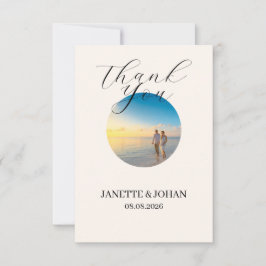 Simple Script Modern Wedding Photo Thank You Card Dankeskarte