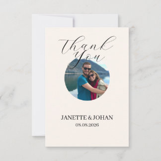Simple Script Modern Wedding Photo Thank You Card Dankeskarte