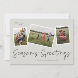 Simple Script Season's Greetings 3 Foto Feiertagskarte