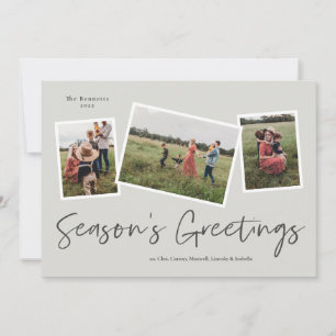 Simple Script Season's Greetings 3 Foto Feiertagskarte