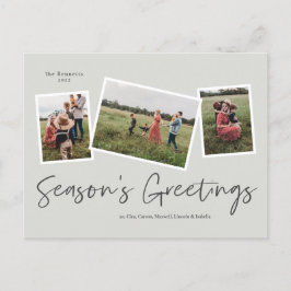 Simple Script Season's Greetings 3 Foto Feiertagspostkarte