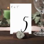Simple Script Wedding Table Numbers Tischnummer<br><div class="desc">Guide guests to their tables in refined style with this minimalist elegant wedding table number card featuring a graceful script number and delicate monogram initials. The clean black and white design creates a sophisticated balance between modern simplicity and timeless wedding décor. The oversized script table number provides clear visibility for...</div>