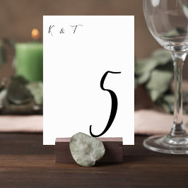 Simple Script Wedding Table Numbers Tischnummer