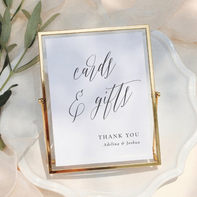 Simple Script  Wedding Tabletop Cards & Gifts Sign Poster (Von Creator hochgeladen)