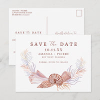 Simple Seashell Beach Wedding Save the Date