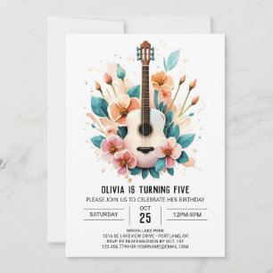 Simple Serenade Guitar Birthday Einladung