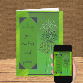 Simple Serene Green Floral Sympathy Card Karte