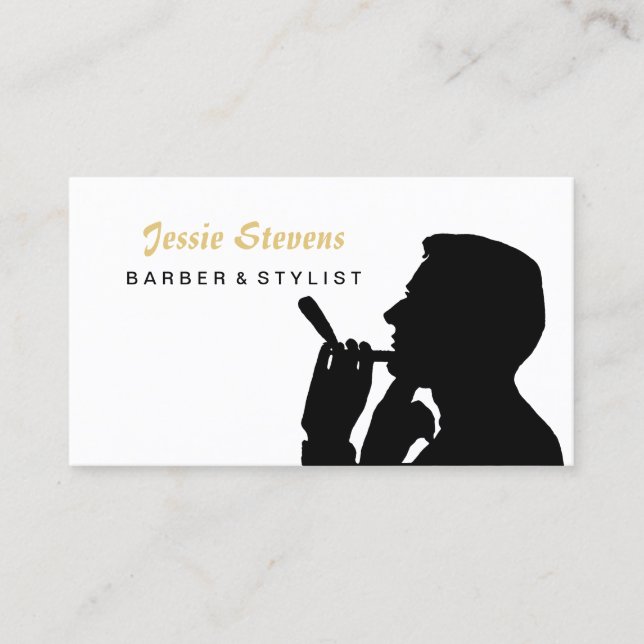 Simple Shave Man Barber Shop und Friseursalon Terminkarte