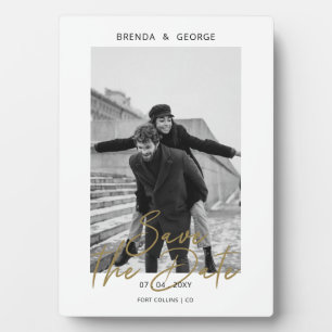 Simple Signature Minimalist Photo Save the Date Fotoplatte