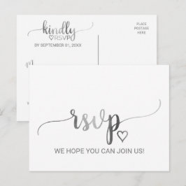 Simple Silver Foil Calligraphy Song Request UAWG Einladungspostkarte