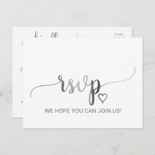 Simple Silver Foil Calligraphy Song Request UAWG Einladungspostkarte