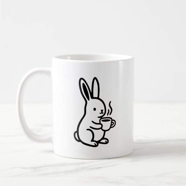 Simple Sitting Bunny Coffee Art Kaffeetasse (Links)