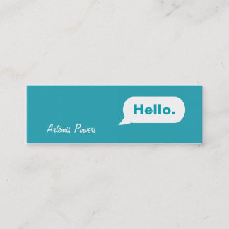 Simple Skinny IM Message Business Card blau Mini Visitenkarte