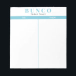 Simple Sky Blue and White Bunco Table Tally Notizblock<br><div class="desc">Werft ein Blatt auf jeden Tisch für die Person,  die die Punktzahl behalte,  und strafft euer Bunco Spiel mit diesen bereit zu gehen und einfach zu verwenden,  reißen von Tally Boards mit zwei leeren Spalten und himmelblauen Akzenten.</div>