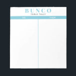 Simple Sky Blue and White Bunco Table Tally Notizblock<br><div class="desc">Werft ein Blatt auf jeden Tisch für die Person,  die die Punktzahl behalte,  und strafft euer Bunco Spiel mit diesen bereit zu gehen und einfach zu verwenden,  reißen von Tally Boards mit zwei leeren Spalten und himmelblauen Akzenten.</div>