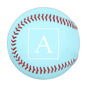 Simple Sky Blue Monogram Baseball