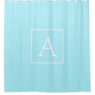 Simple Sky Blue Monogram Duschvorhang