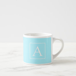 Simple Sky Blue Monogram Espressotasse