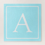 Simple Sky Blue Monogram Puzzle<br><div class="desc">Vielen Dank für Ihren Kauf!</div>
