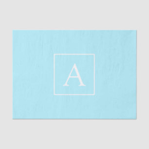 Simple Sky Blue Monogram Seidenpapier