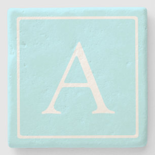 Simple Sky Blue Monogram Steinuntersetzer