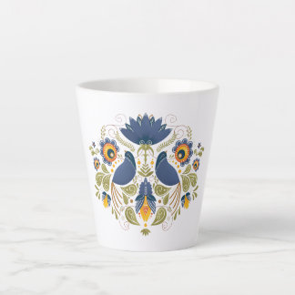 Simple Slavic Folk Bluebird Art Milchtasse