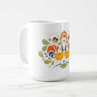 Simple Slavic Folk Rooster Art Kaffeetasse