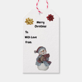 Simple Snow Woman w/Birdhouse Weihnachtsgeschenk T Geschenkanhänger