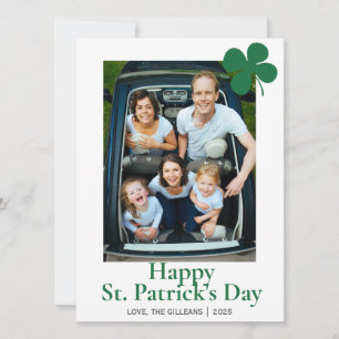 Simple St. Patrick's Day Kleeblatts Foto Feiertagskarte