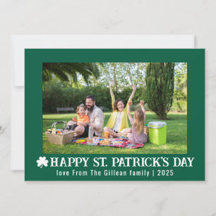 Simple St. Patrick's Day Kleeblatts Foto Feiertagskarte