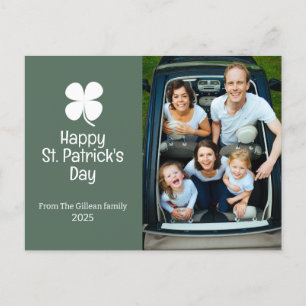 Simple St. Patrick's Day Kleeblatts Foto Feiertagspostkarte