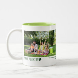 Simple St. Patrick's Day Kleeblatts Foto Zweifarbige Tasse