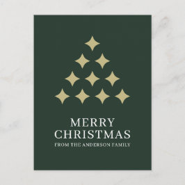 Simple star tree green Merry Christmas  Feiertagspostkarte