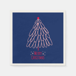 Simple Star Tree Mid Mod Frohe Weihnachten Serviette