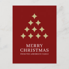 Simple star tree red Merry Christmas  Feiertagspostkarte